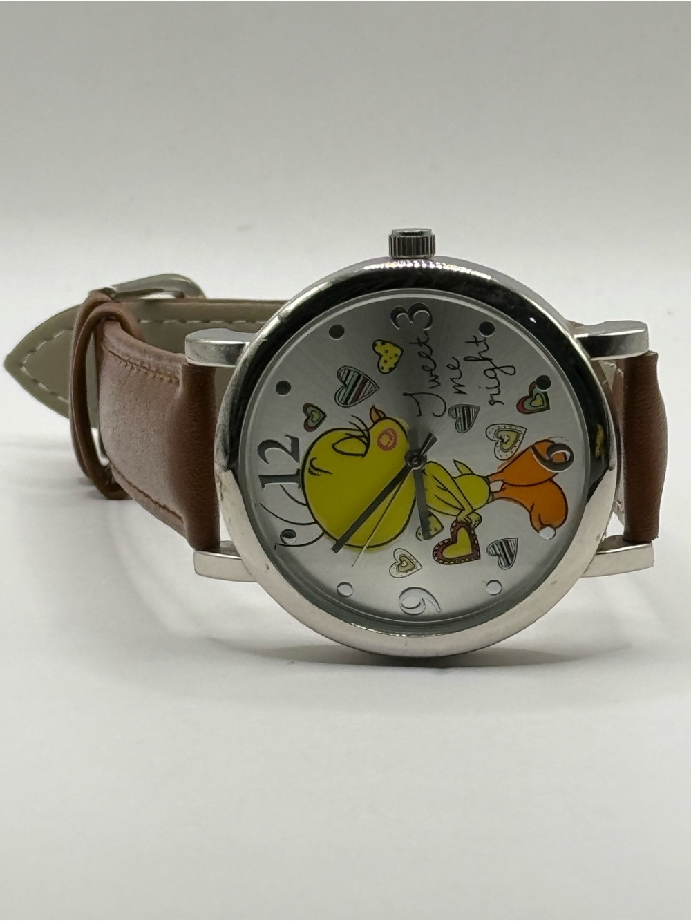 Armitron Tweety Bird Watch Unisex 39mm Tweet Me Right Brown Band (New Battery)